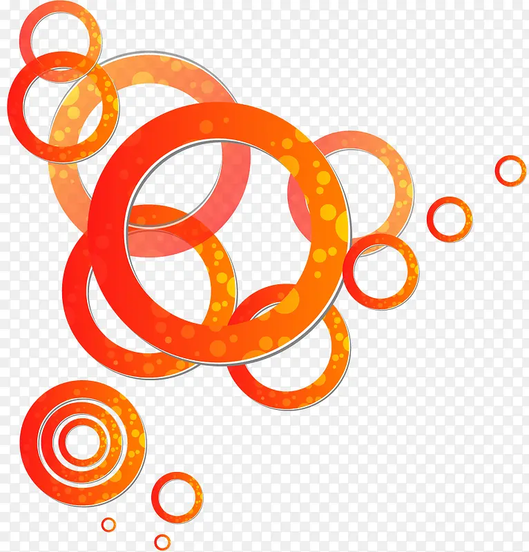 矢量手绘橙色圆圈