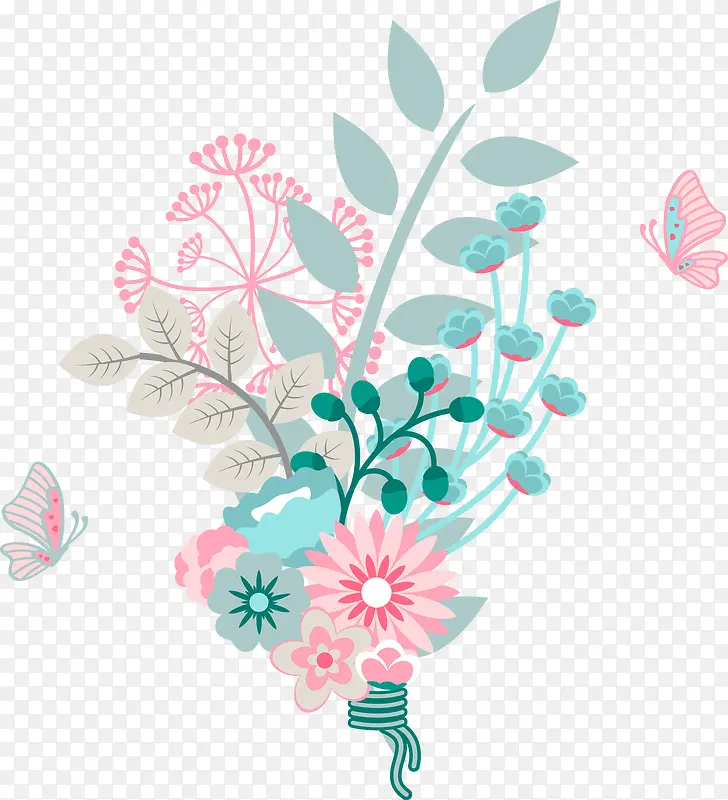 矢量手绘花朵