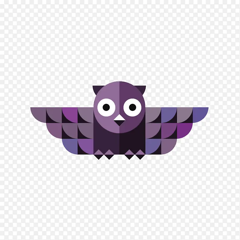 紫色色块猫头鹰