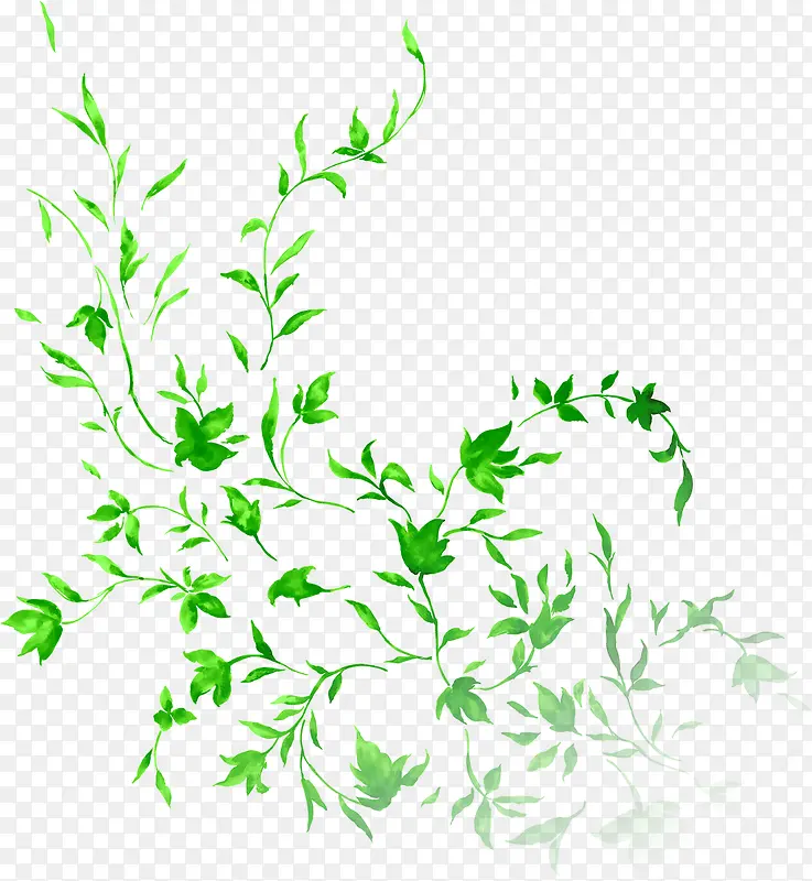 绿色卡通花藤清新