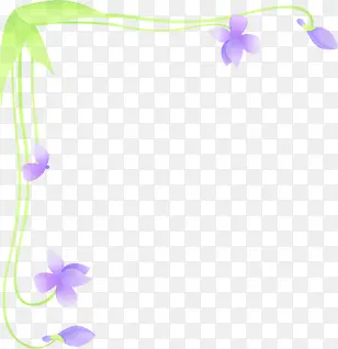 紫色卡通花朵花藤边框