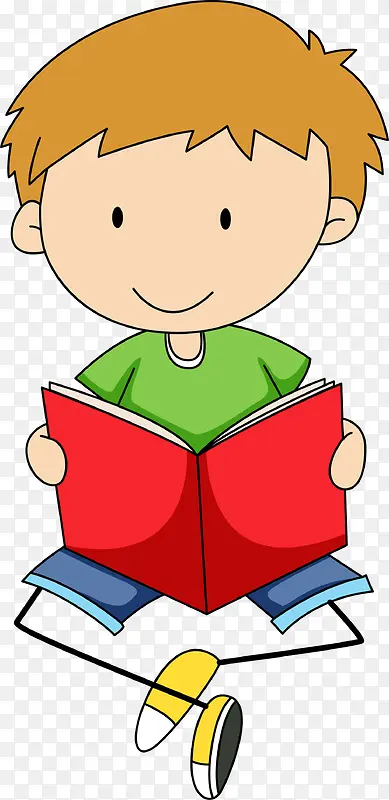 开学季看书的小男孩