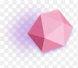 粉色立体三角形图标