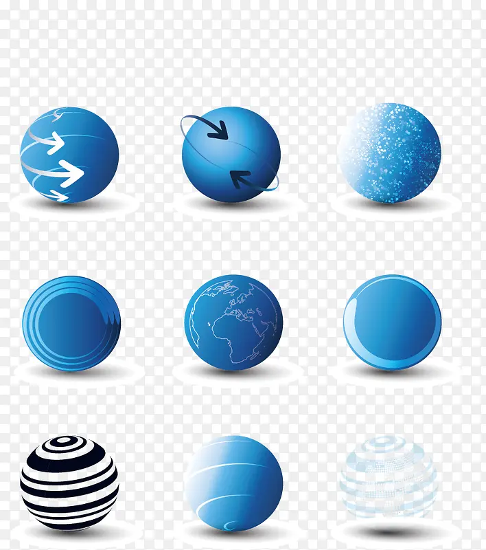 蓝色球体图标矢量素材