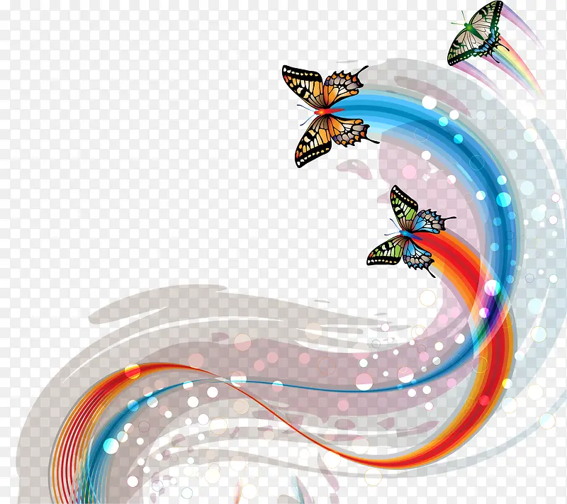 梦幻彩色蝴蝶图案