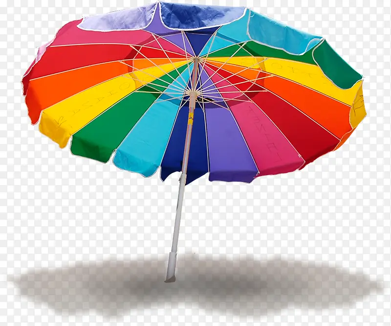 彩色遮阳伞晕染水墨素材