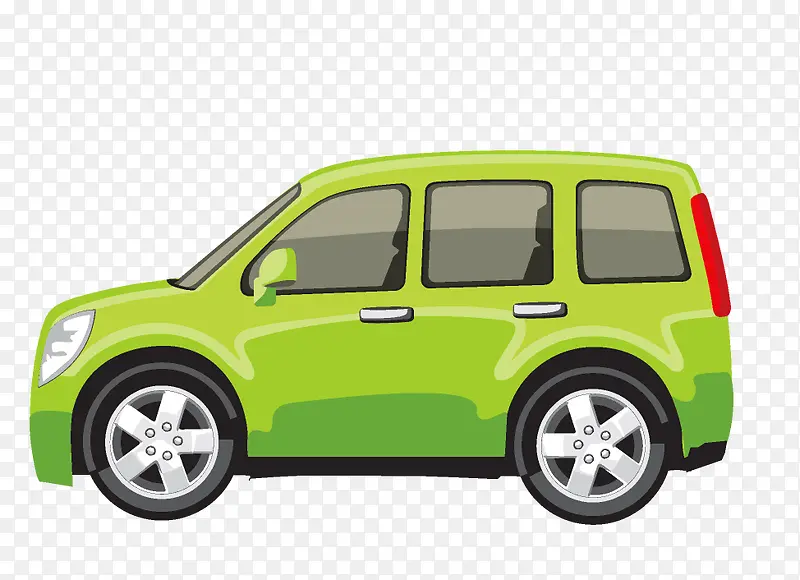 卡通手绘绿色的汽车