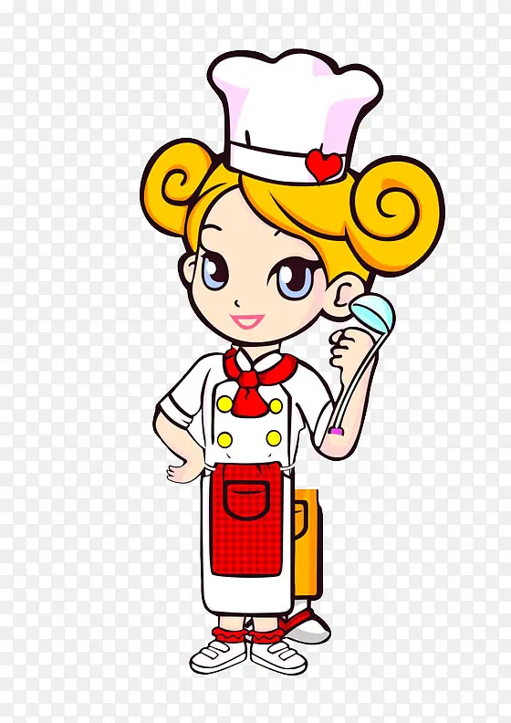 卡通美女厨师