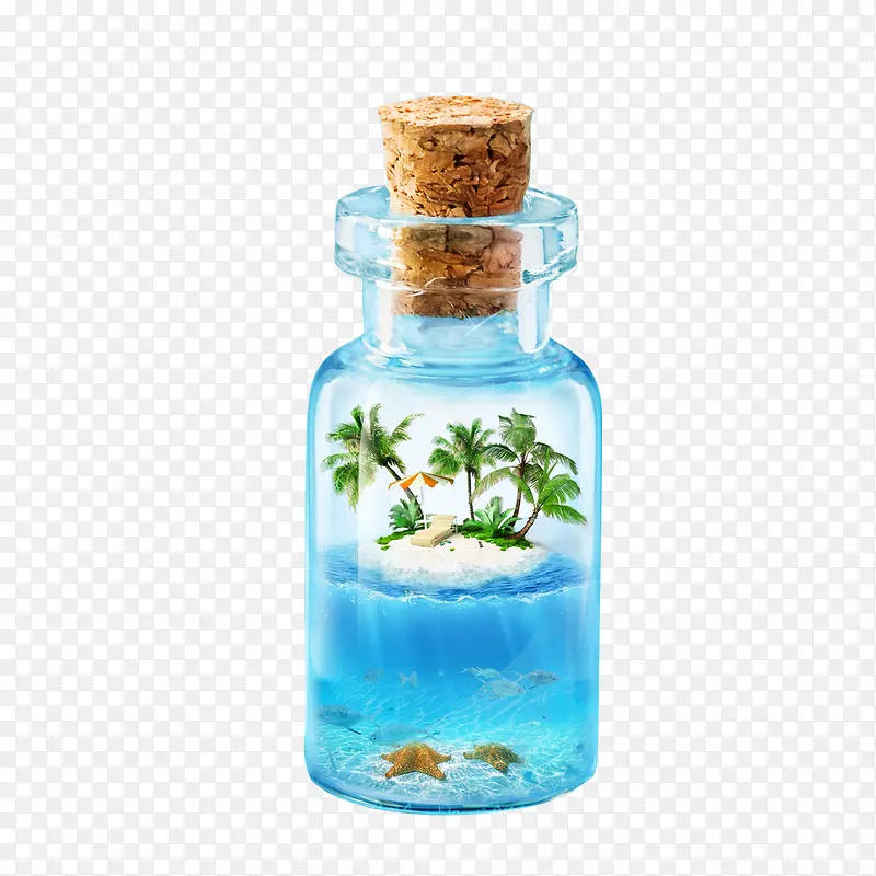 创意海滩瓶子
