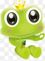 可爱绿色手绘青蛙王子