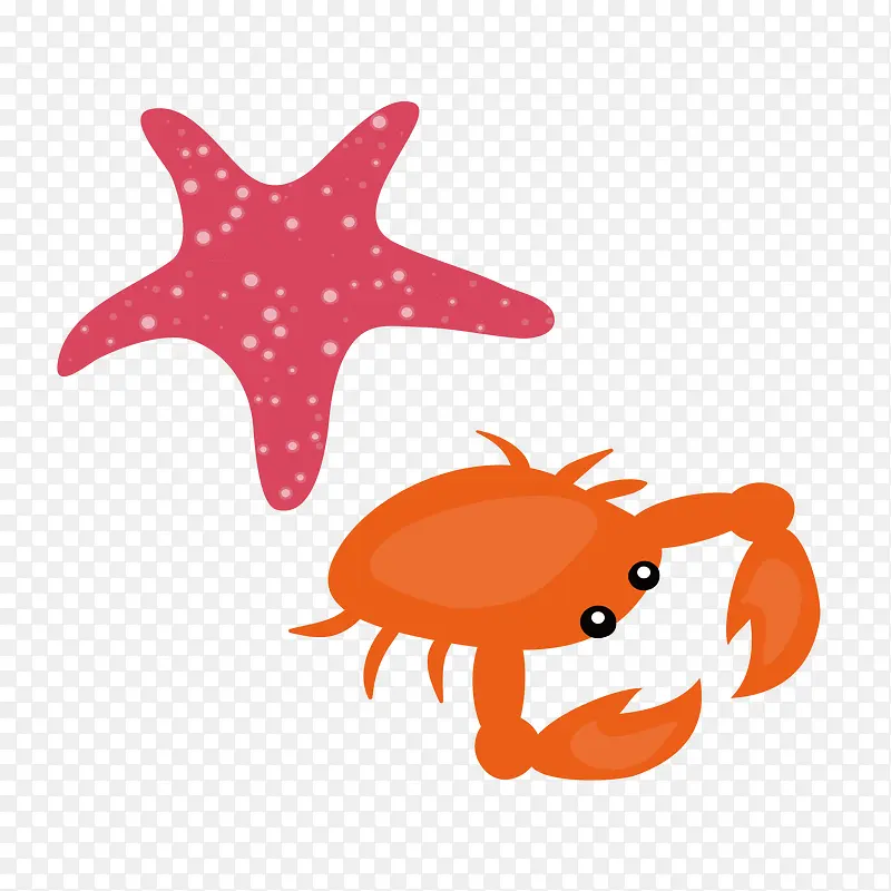 海星螃蟹矢量素材