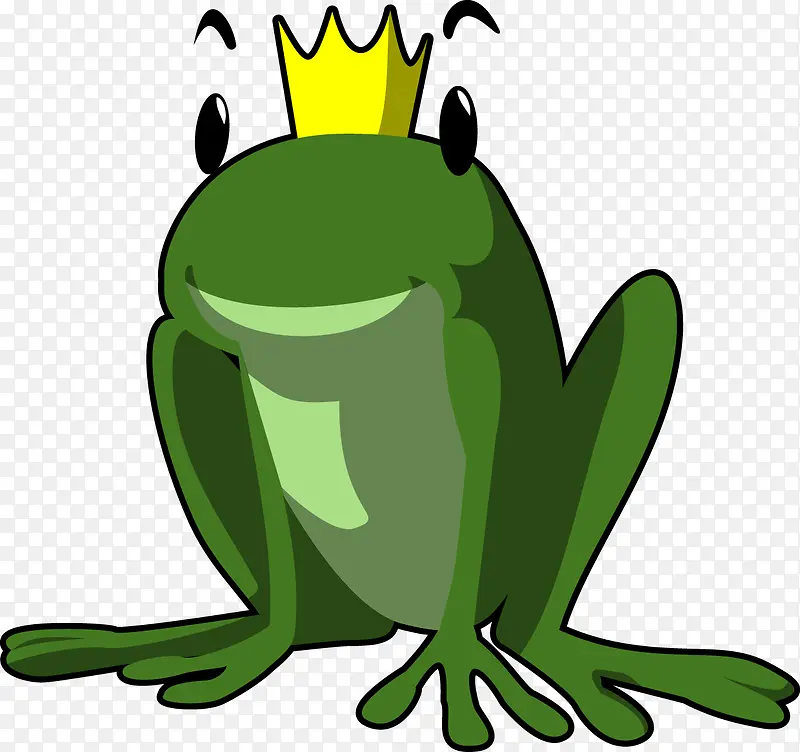 青蛙王子卡通形象矢量图