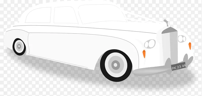 白色的简单手绘的汽车