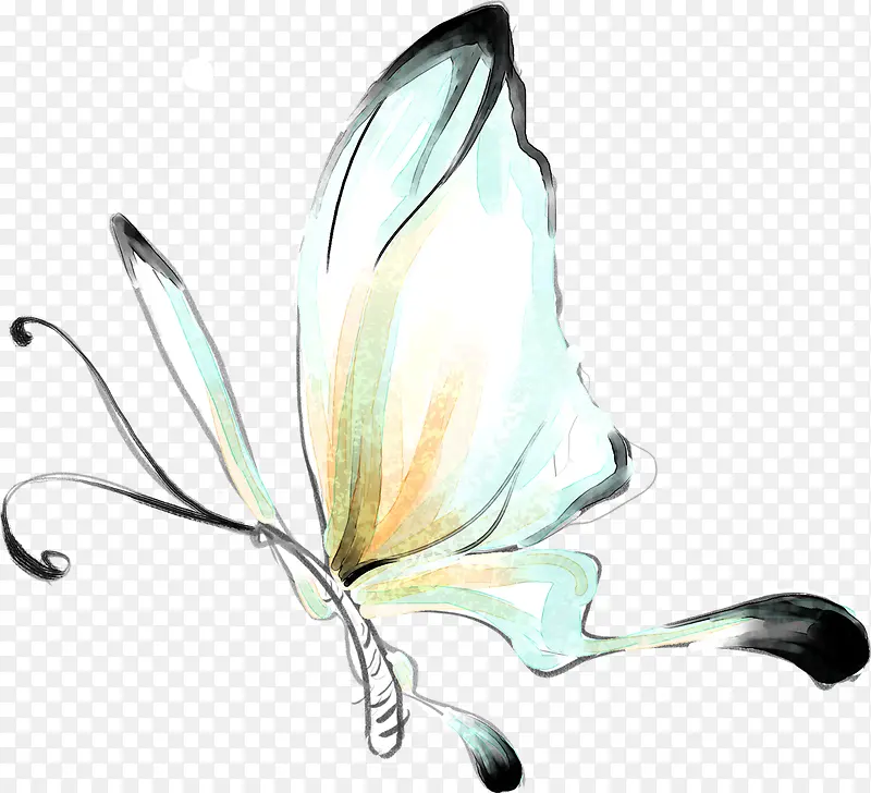 手绘白色唯美蝴蝶造型
