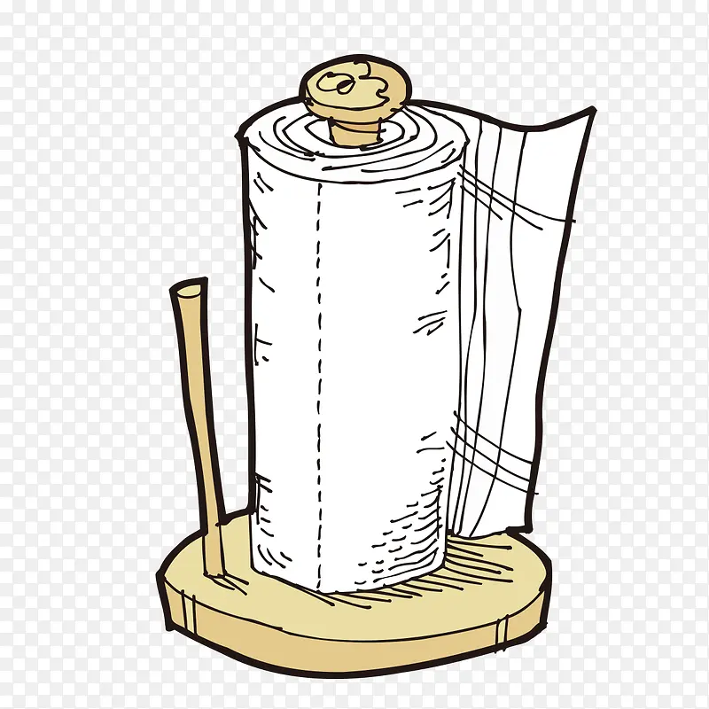 手绘白色的纸巾图样