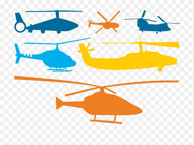 矢量彩色直升机