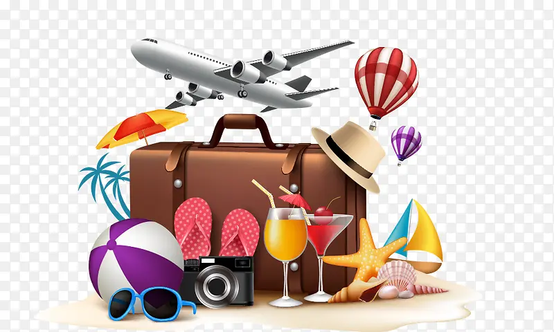 行李飞机 旅游元素