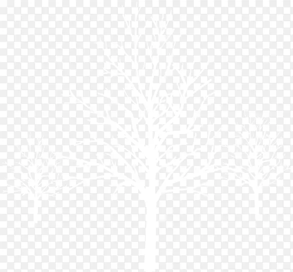 手绘冬季白色大树装饰