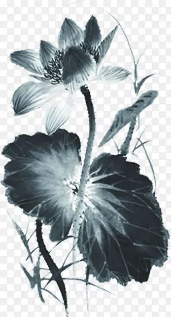 创意中国风笔墨效果花朵