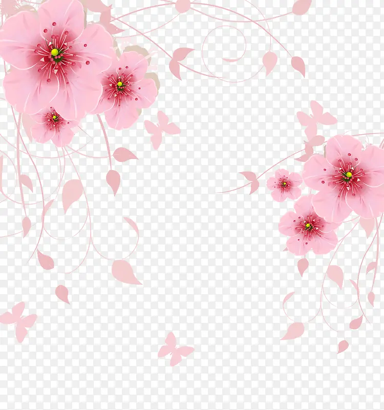 粉色梦幻花朵背景