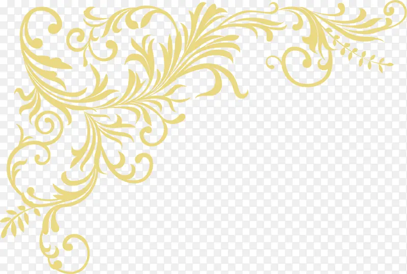 黄色手绘藤蔓花纹背景婚礼