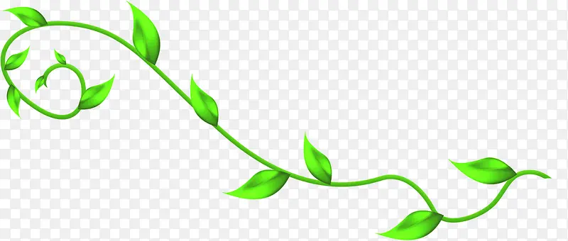 创意手绘质感绿色的藤蔓造型