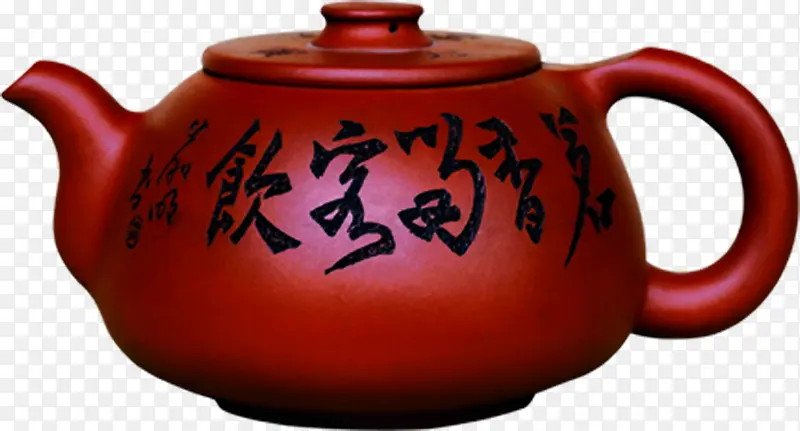 红色茶壶中国风印章