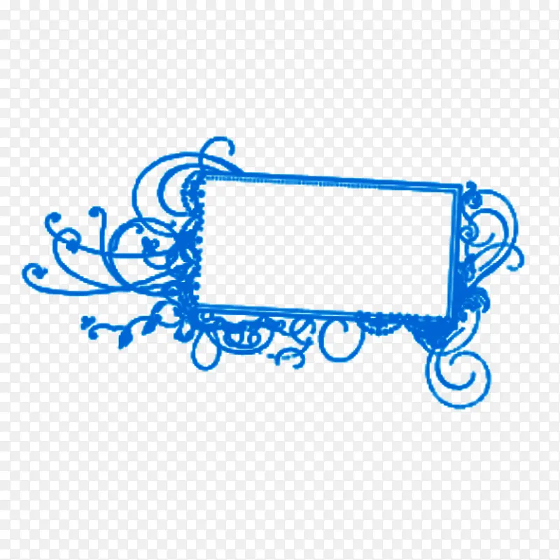 蓝色藤蔓框架粉笔图案