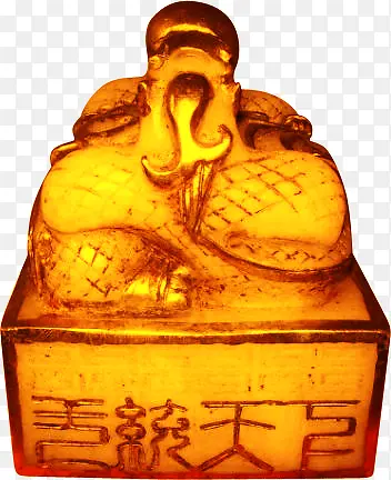金色龙纹雕刻印章装饰