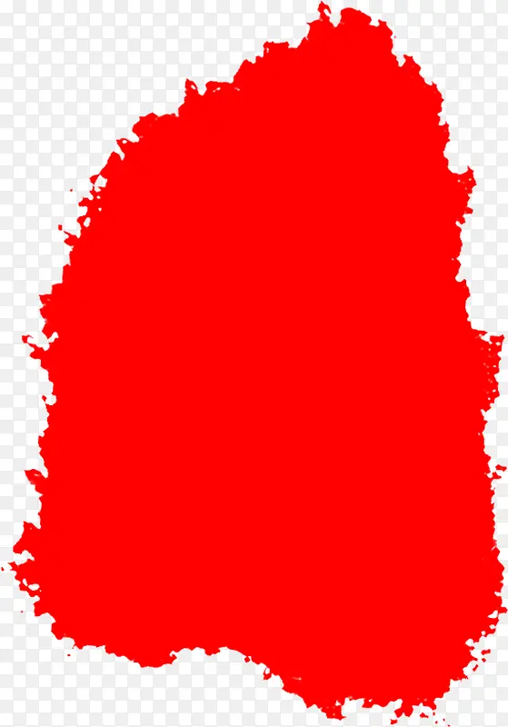 红色不规则形状花边印章