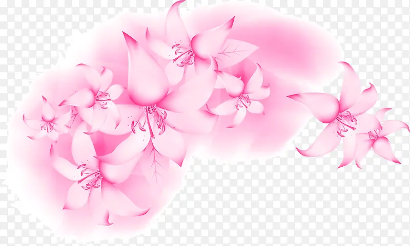 粉色唯美桃花设计