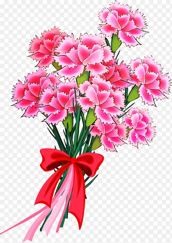 粉色唯美手绘花束花朵