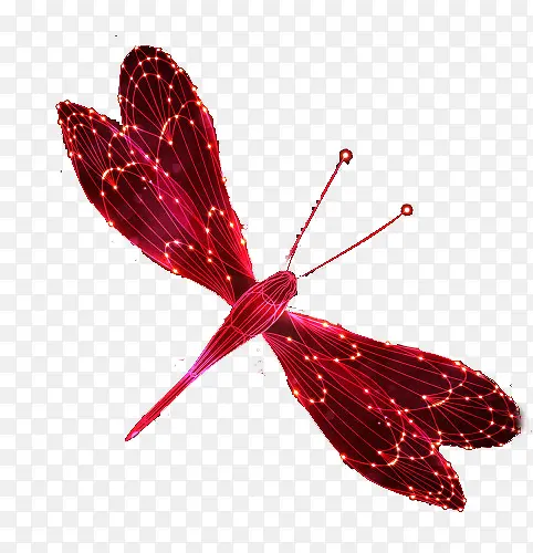 红色光效蜻蜓