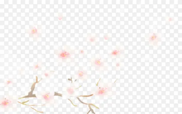 粉色淡雅唯美花朵树枝