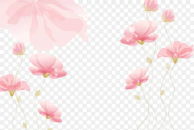 长线粉色唯美可爱小花