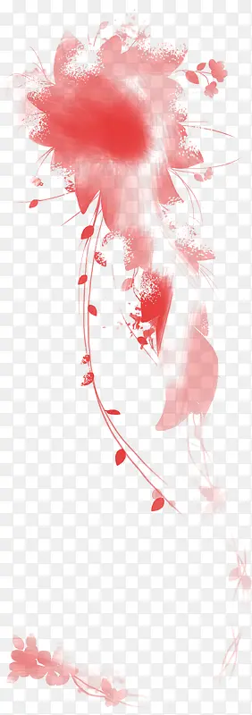 手绘粉色唯美花朵夏季装饰