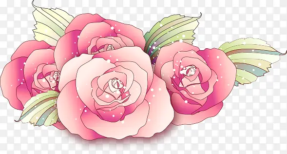 粉色手绘唯美花朵植物