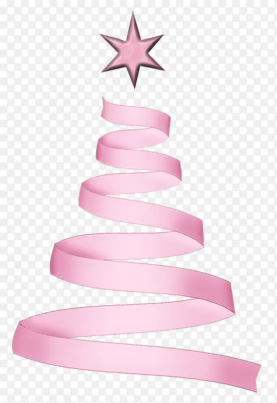 粉色绸带圣诞树
