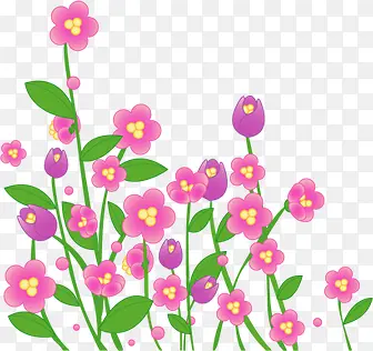 粉色手绘唯美花朵美景
