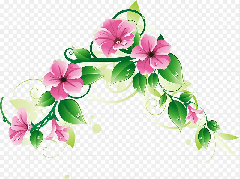 粉色唯美花朵植物装饰设计节日花束