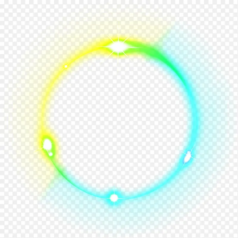 蓝绿黄渐变光圈光环