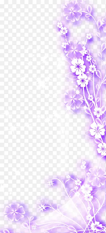 紫色发光花朵手绘婚礼
