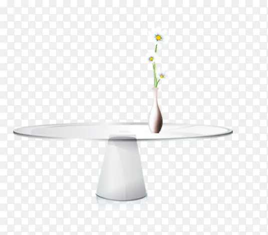 白色桌子白色花