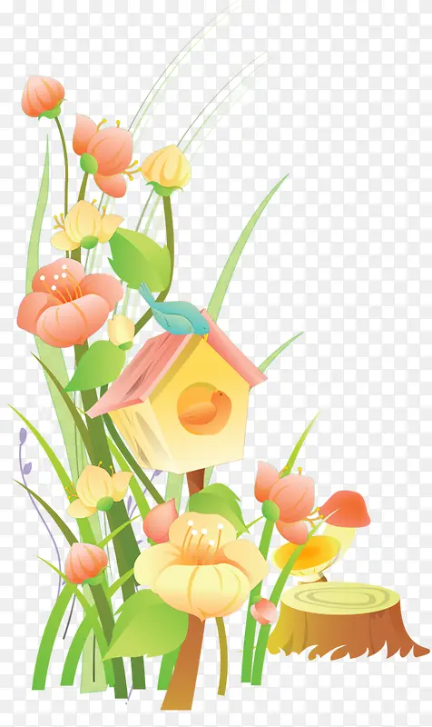 彩色手绘花纹