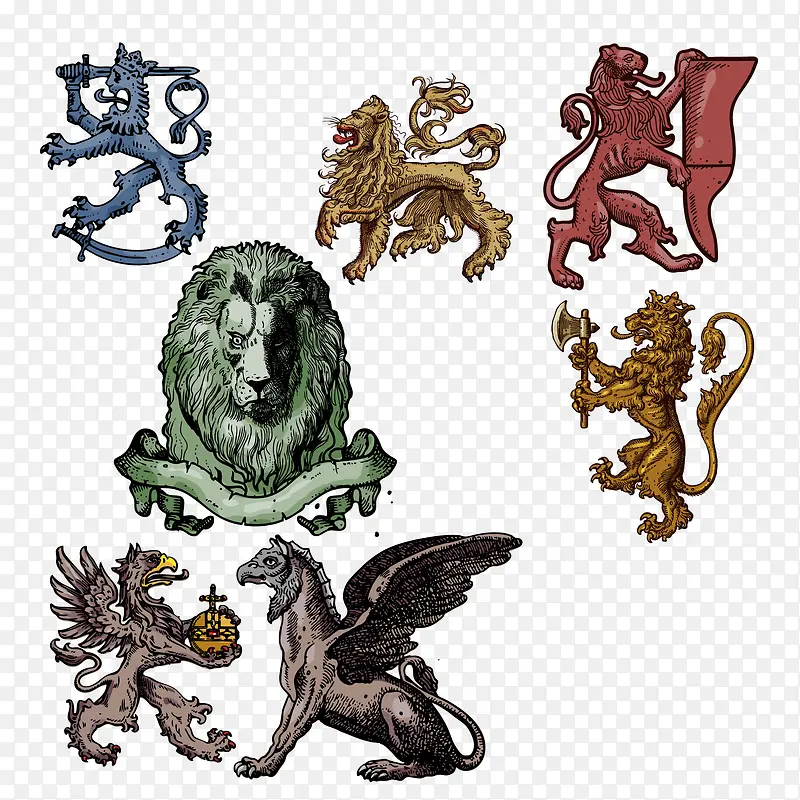 英国象征狮子矢量素材
