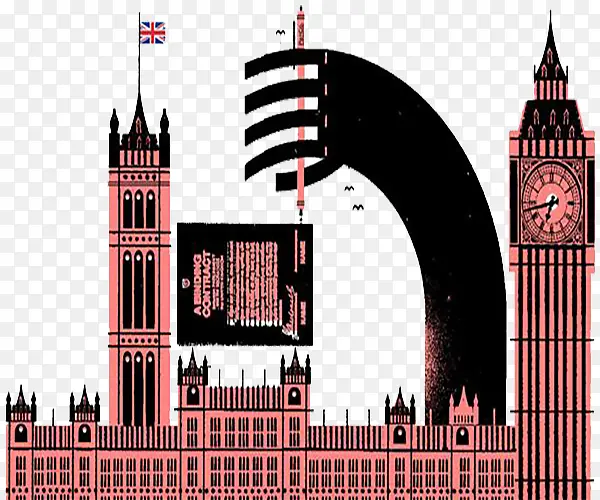 粉黑色英国建筑