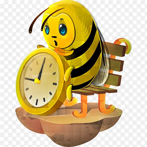手绘黄色蜜蜂钟表