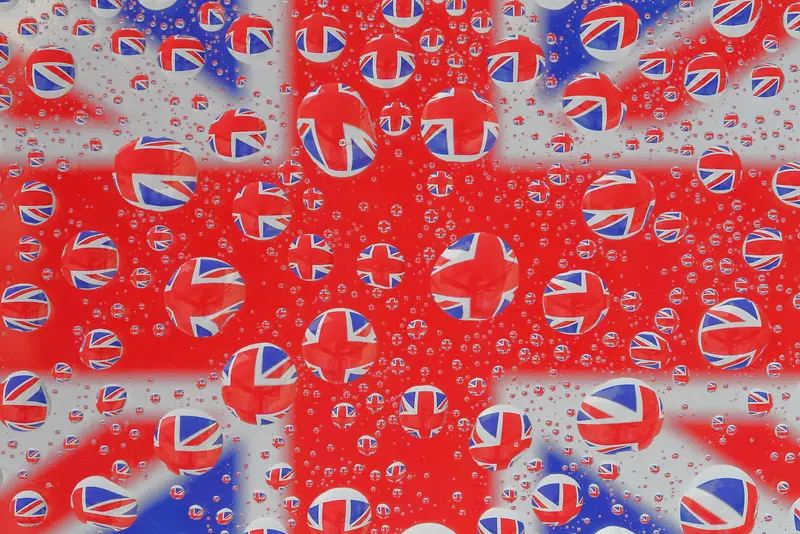 水滴英国国旗图片