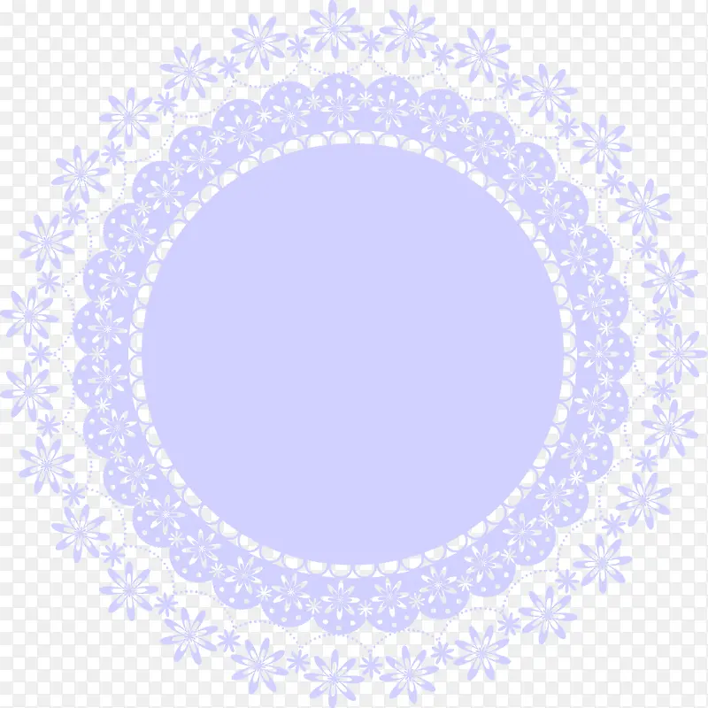 紫色清新花边圆圈装饰图案