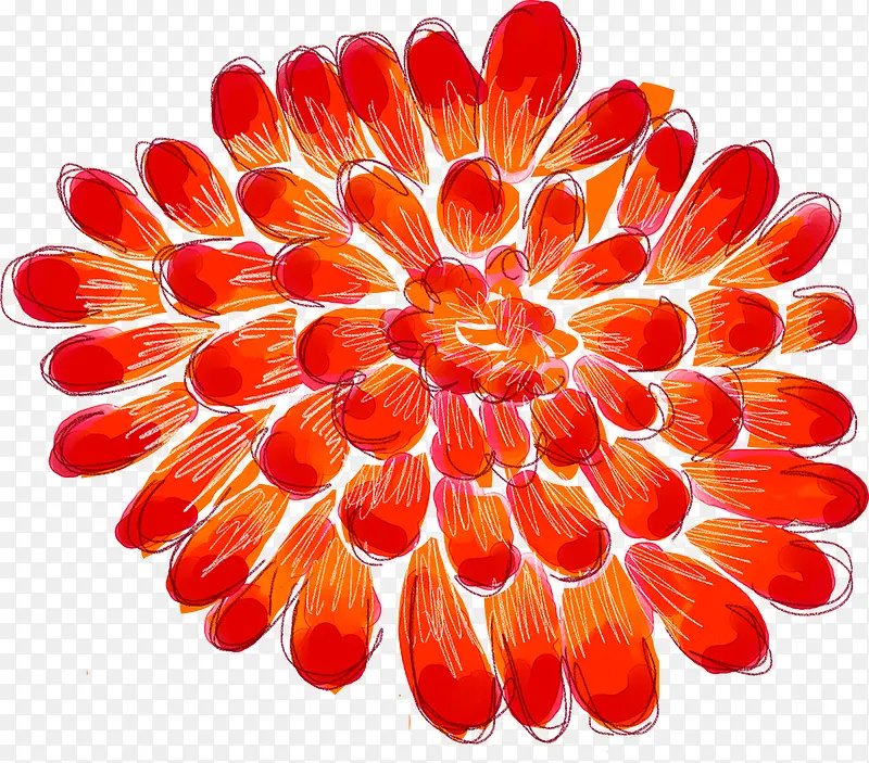 红色喜庆花瓣装饰设计